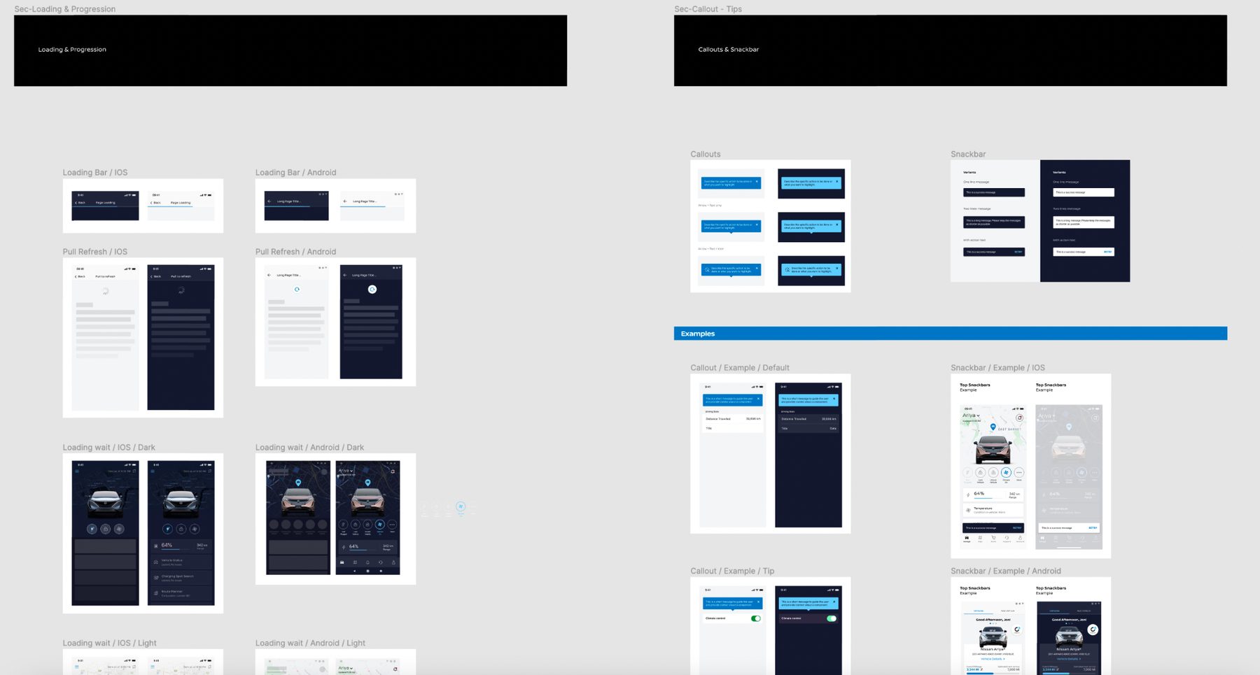 Design system: loading, callouts and snackbars