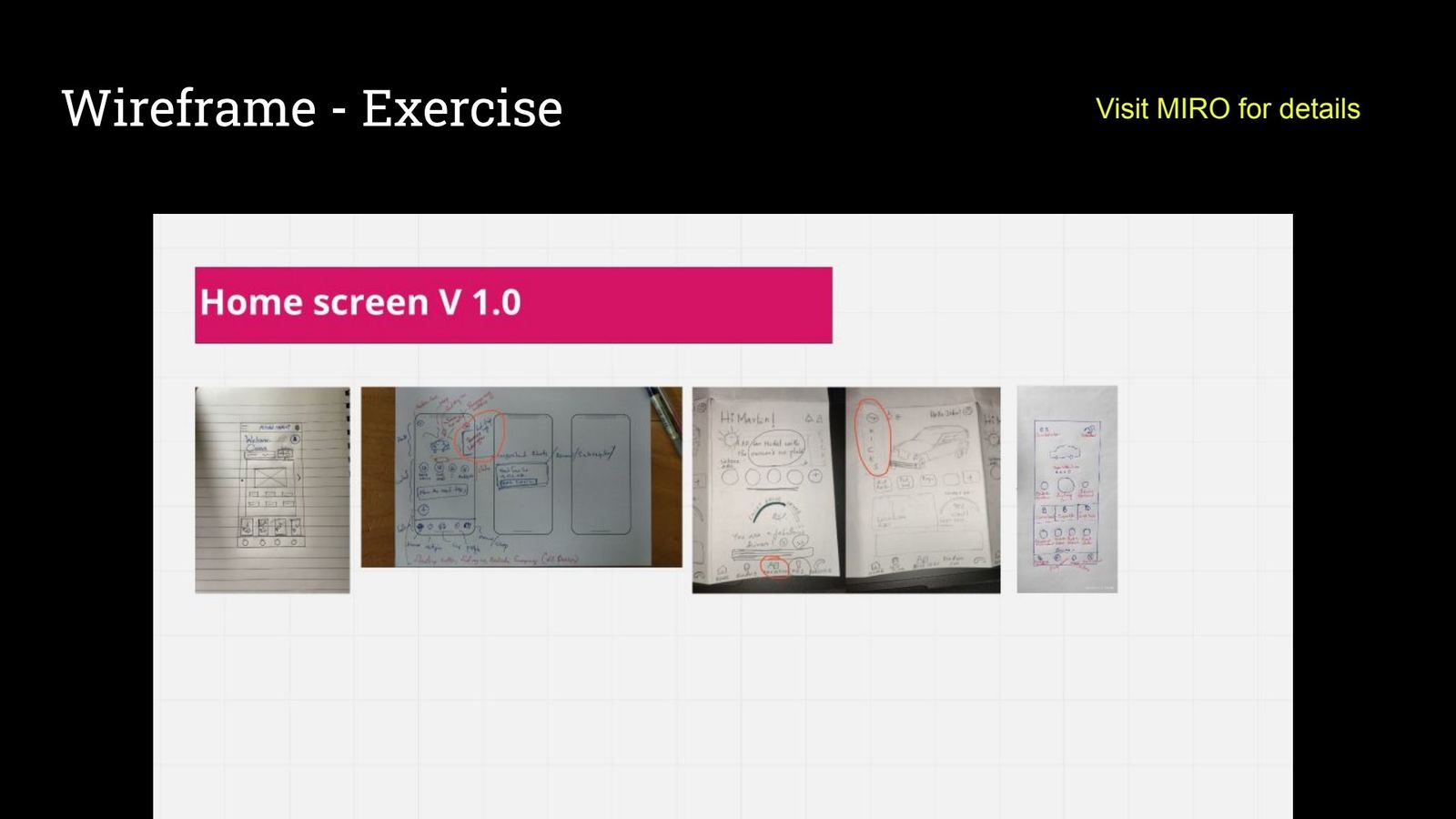 Wireframe exercise, home screen v1.0