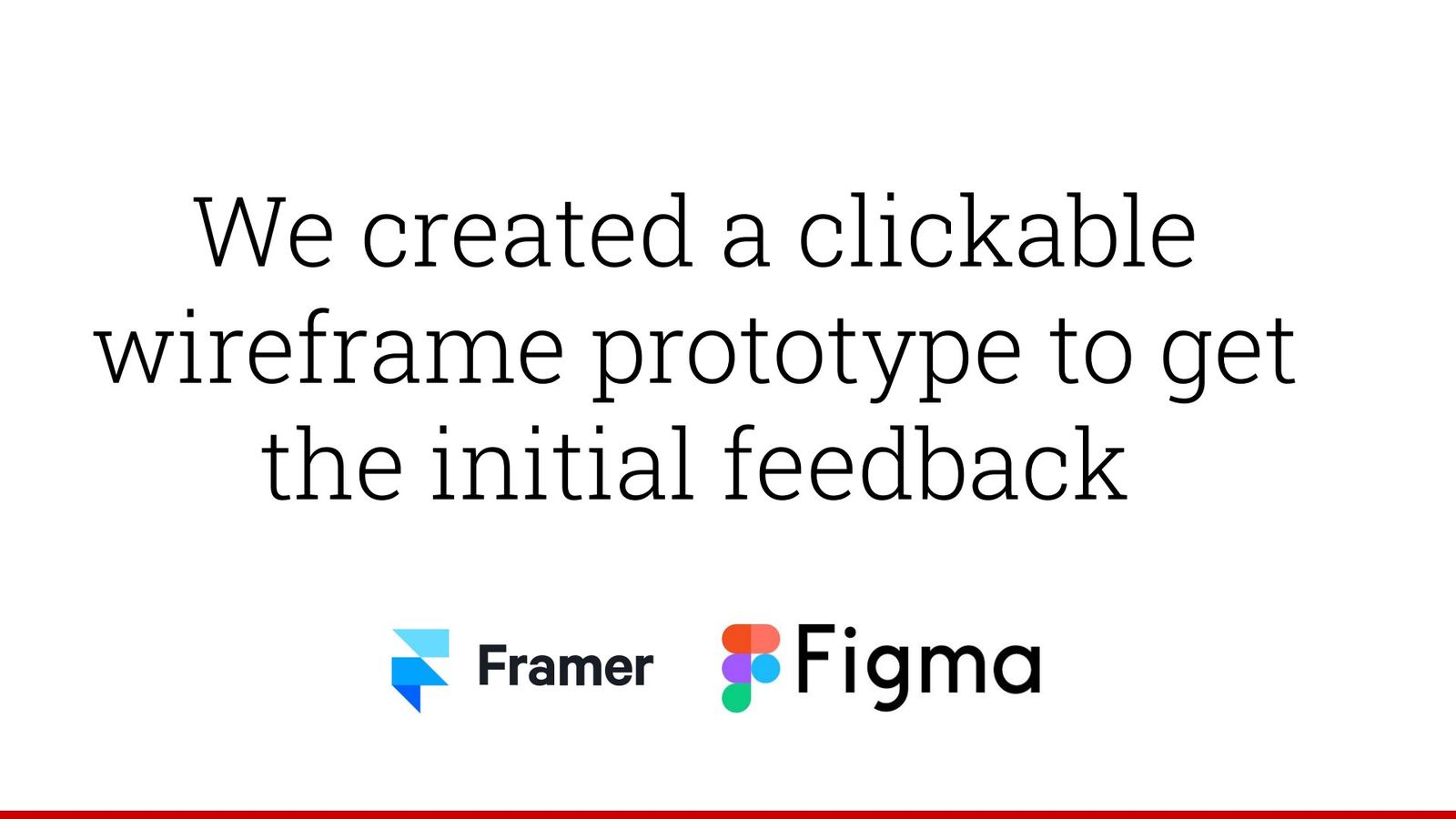 Clickable wireframe prototype slide