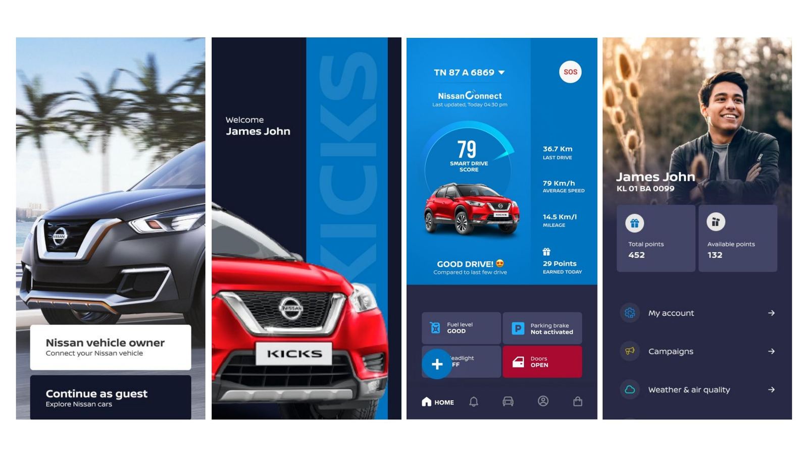 Onboarding, welcome and profile concepts