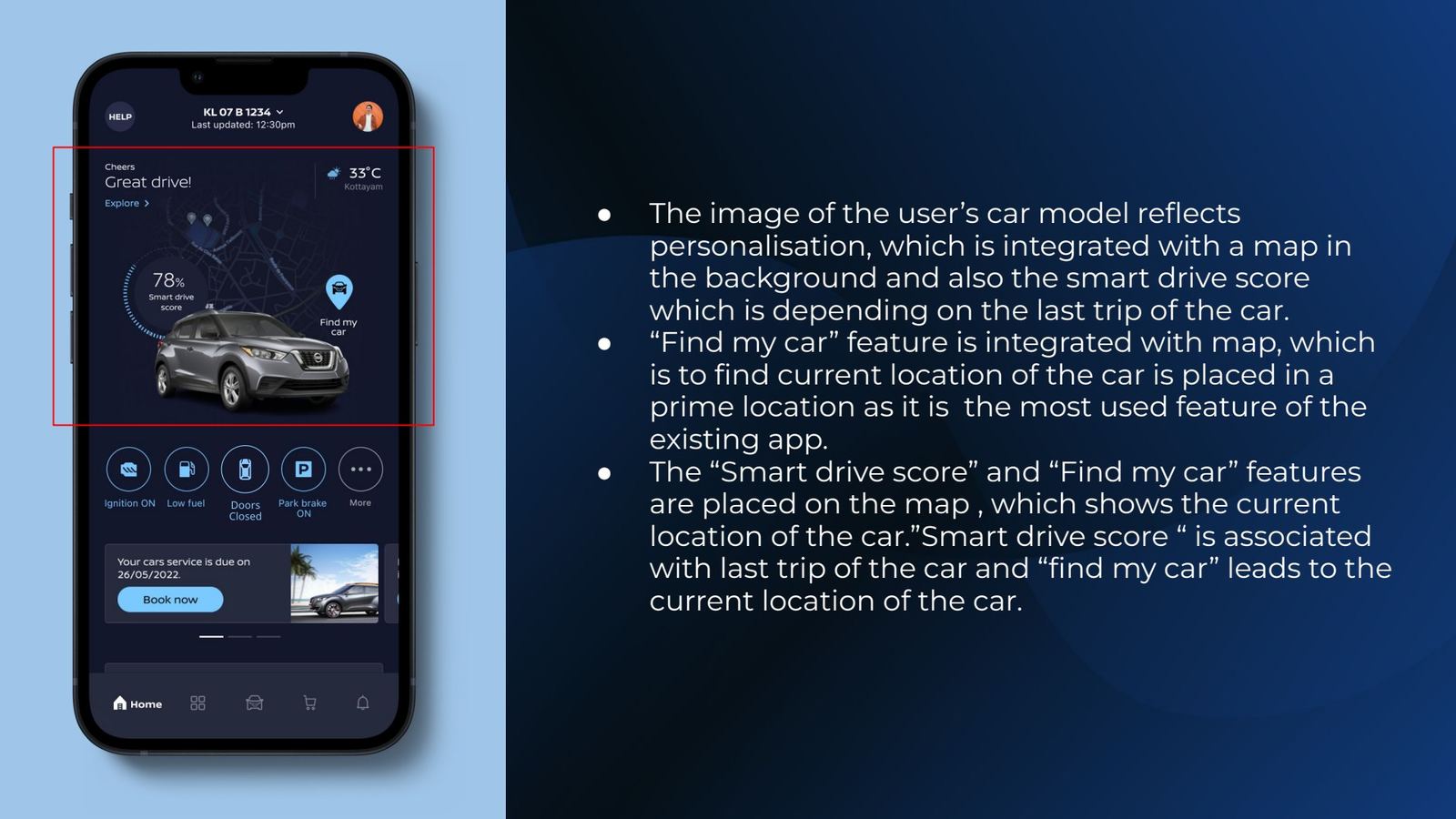 Car on map