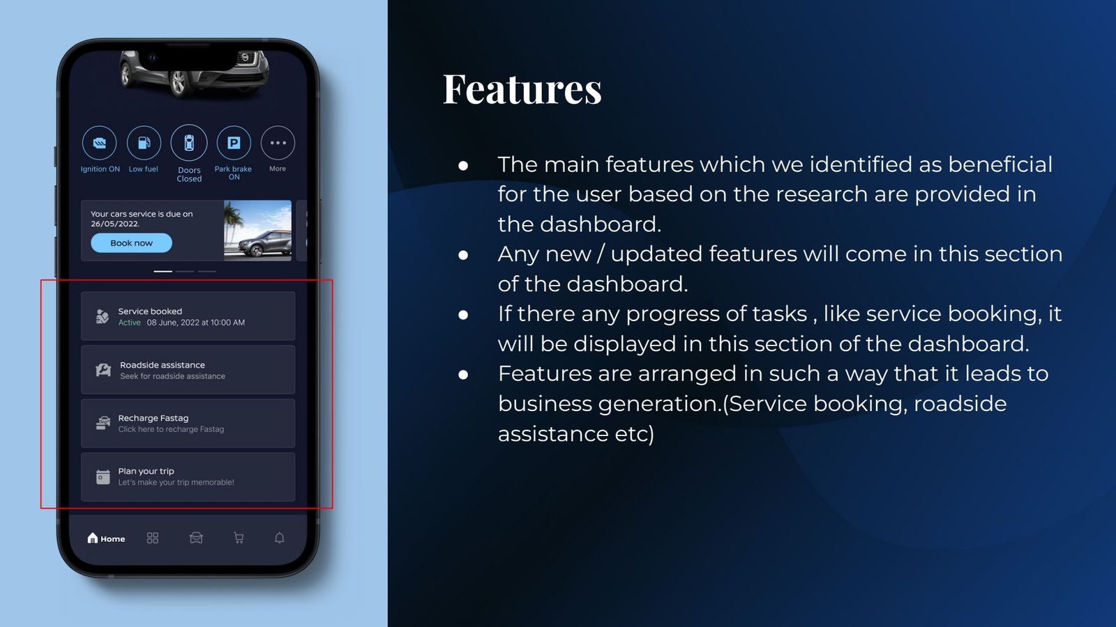 Features section